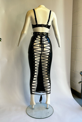 Lace Up Hobble Skirt