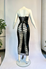 Lace Up Hobble Skirt