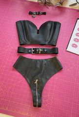 Leopard Plunge Bustier