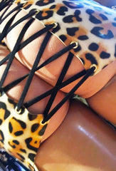 Bettie Leopard Lace Up Suspender