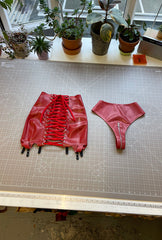 Suspender Skirt with Laced Back