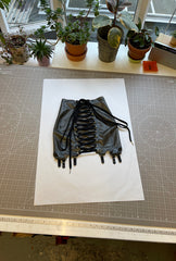 Suspender Skirt with Laced Back