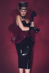 Three Layer Belted Peplum - Red XS - Ready to Ship