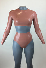 High Waist High Leg Knickers Metallic Peacock XXL - SAMPLE SALE