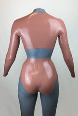 High Waist High Leg Knickers Metallic Peacock XXL - SAMPLE SALE