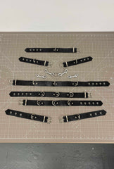 D Ring Bondage Set - L - Black + Silver - Sample Sale