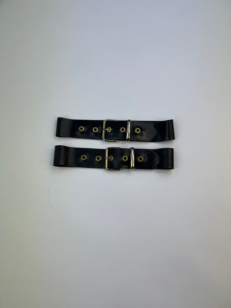 Buckle Thigh Straps Black & Gold Large - SAMPLE SALE