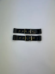 Buckle Thigh Straps Black & Gold Large - SAMPLE SALE