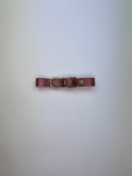 Dusky Pink Glitter + Gold Buckle Collar - SAMPLE SALE