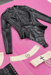 Grace Bodysuit - Semi-Transparent Black - S - Sample Sale