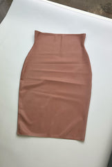 Longline Pencil Skirt Light Brown - L / UK14 - SAMPLE SALE