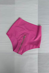 Zipper Low Leg Knickers Bubblegum Pink + Silver Size XXS / UK6