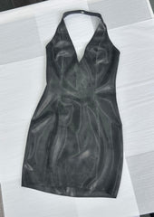 Deep V Mini Dress - Black S Ready to Ship!