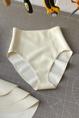 High Waist High Leg Knickers - White M / UK12 - Sample Sale