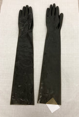 Opera Length Gloves Semi Translucent Black Size L / 8"