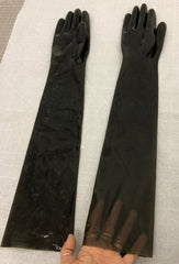Opera Length Gloves Semi Translucent Black Size L / 8"