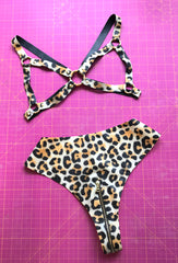 Leopard Open Cup Cage Bra