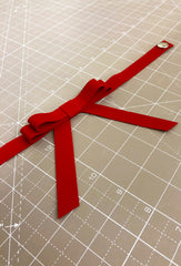 Ribbon Choker Red + Silver Size XS / 12"-13"