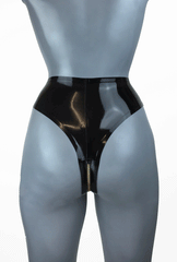 Zipper High Waist Thong - Various Sizes - Black & Silver - SAMPLE SALE